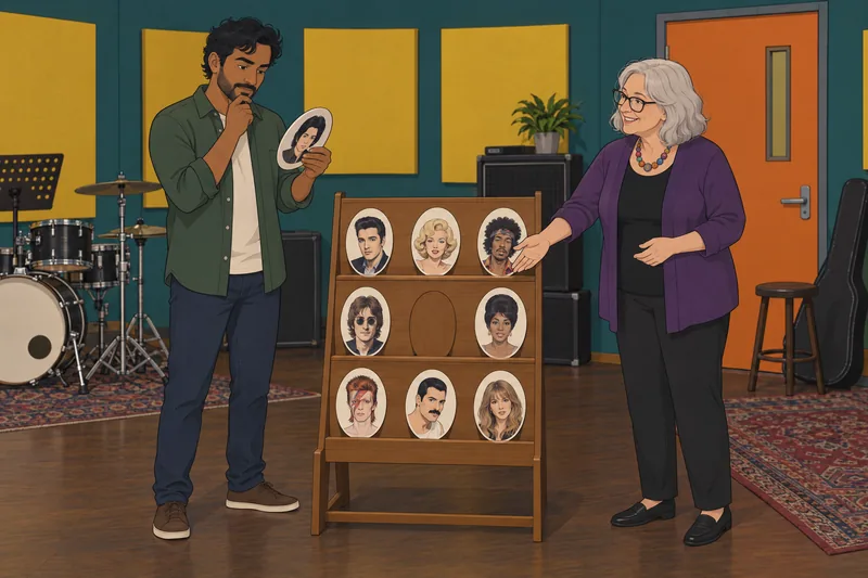 Quiz de rostros muestra una elección entre tarjetas.