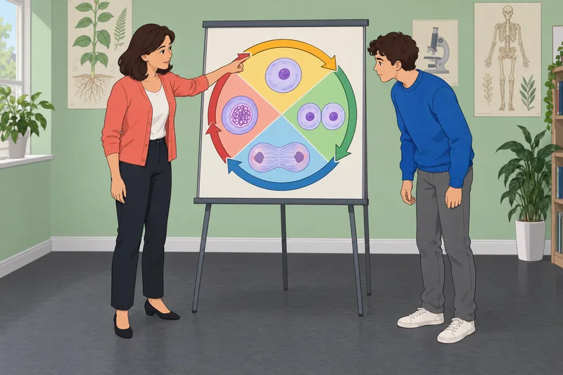 Cell Cycle Quiz: Learner studies a cycle model.