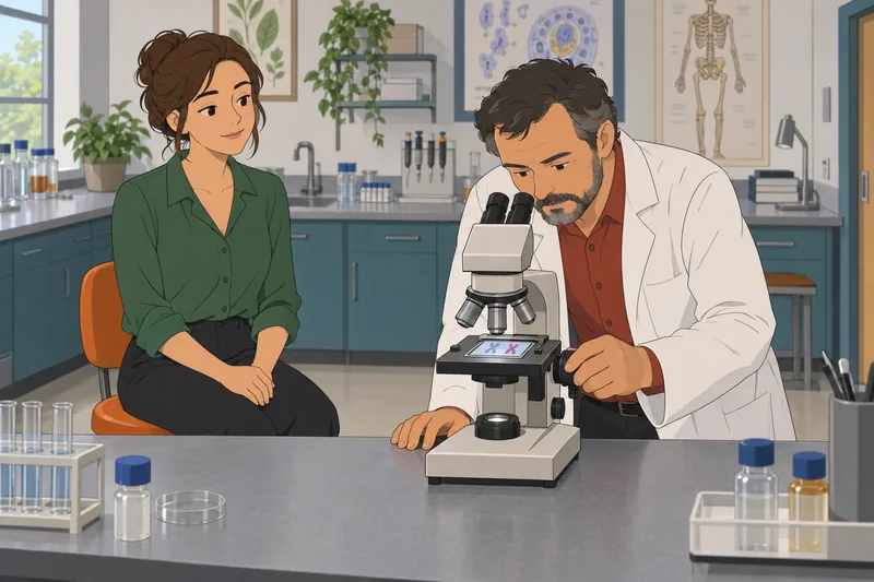 cuestionario sobre el: estudiante ajusta el microscopio.