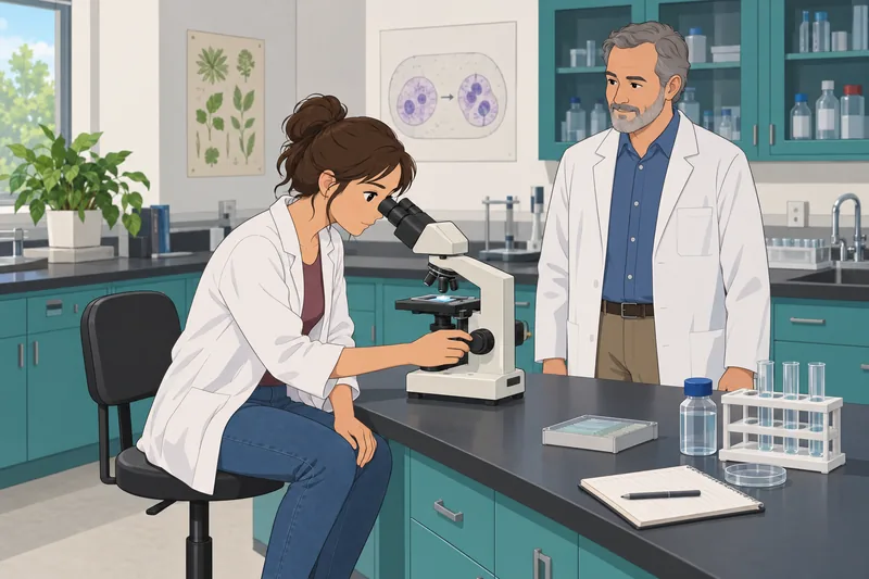 Cell Division Quiz highlights microscope observation.