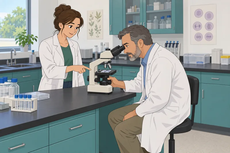 El cuestionario sobre división muestra un microscopio.