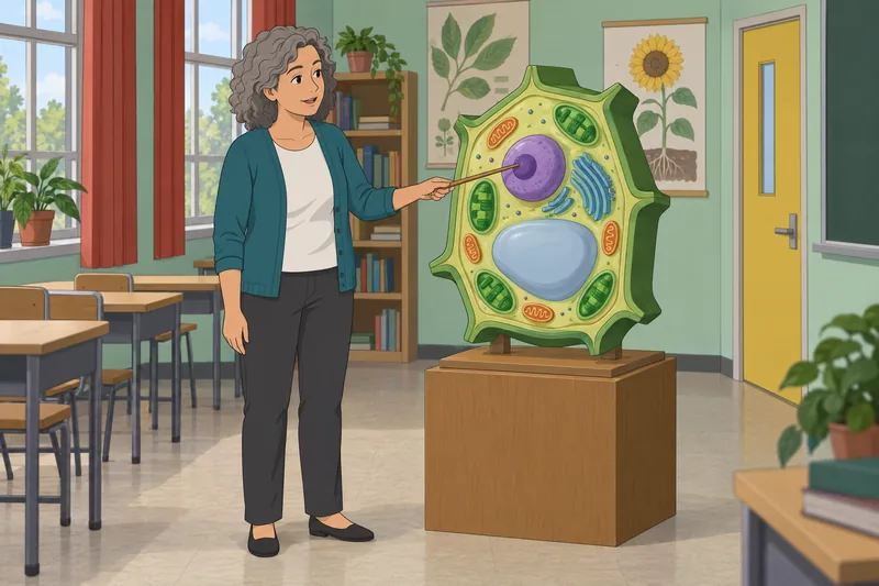 Cell Identification Quiz presents a plant model.