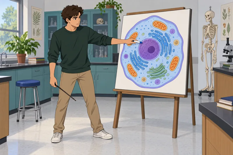 Cell Labeling Quiz shows a student studying.