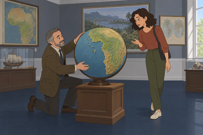 Central Africa Map becomes a globe lesson.