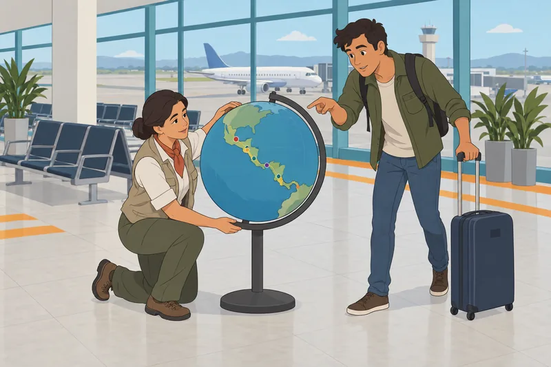 Central America Capitals guide a route lesson.