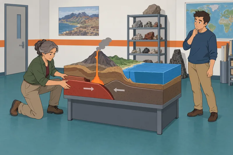 Central America Physical highlights a volcano model.