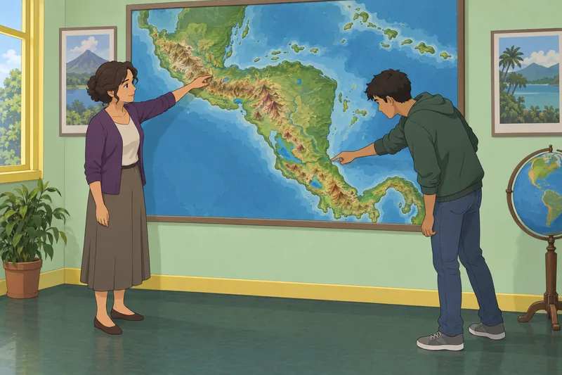 Central America Physical shows a relief map.