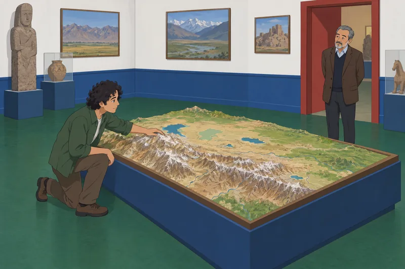 Central Asia Map study uses a relief model.