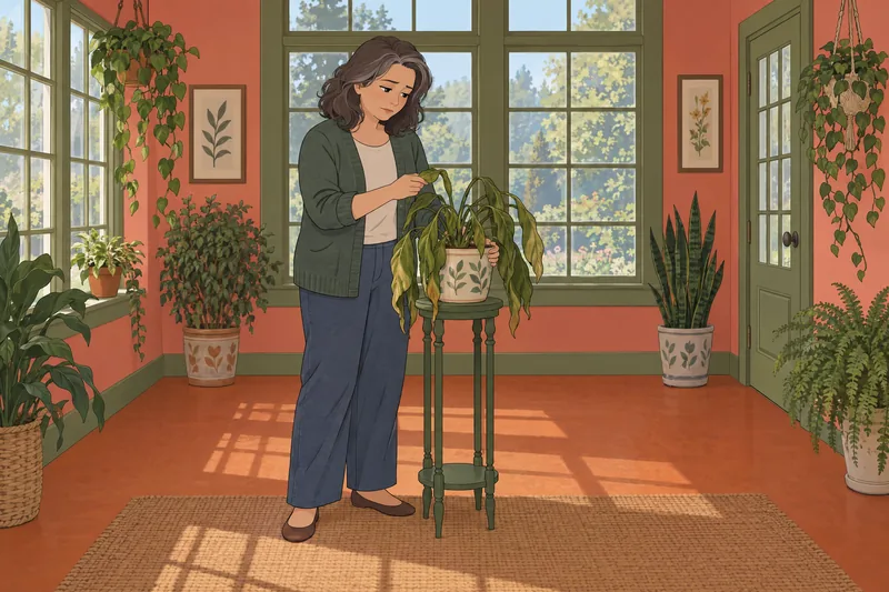 Center for Epidemiologic care reaches a drooping plant.