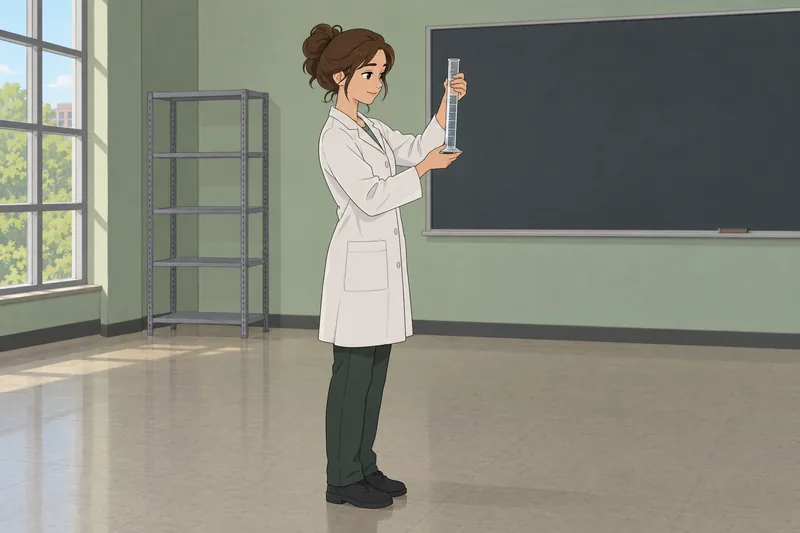 El cuestionario sobre material muestra vidrio de laboratorio.