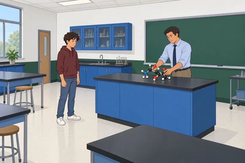 cuestionario de química muestra una clase práctica.