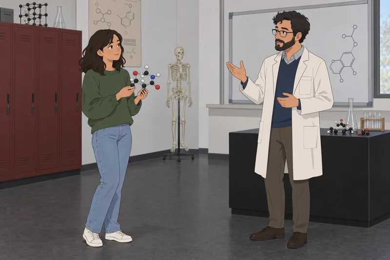 Chemistry Quiz shows a learner with a model.