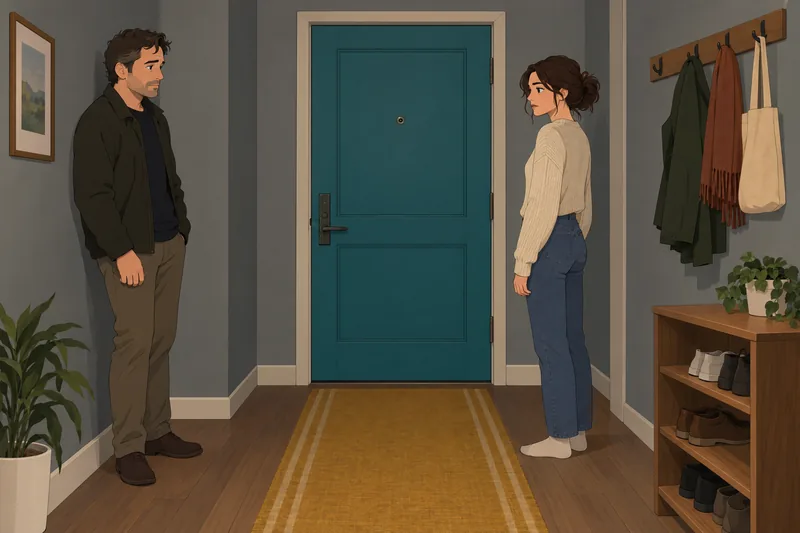 Attachment Style Test shows a careful doorway pause.