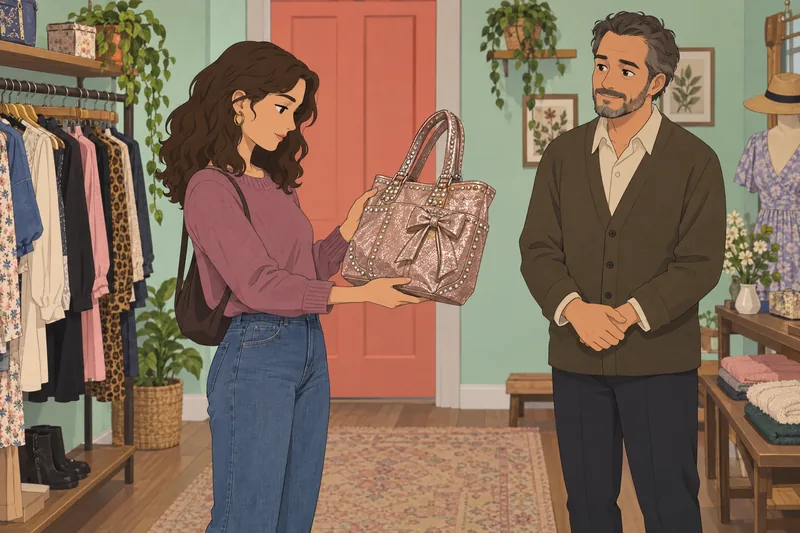 Quiz sobre lo cheugy muestra un bolso brillante.
