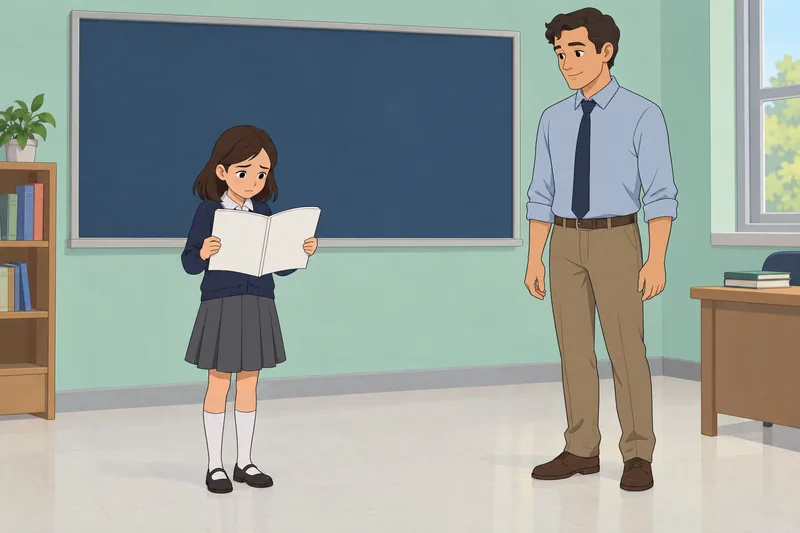 Child Anxiety Scale: A student checks schoolwork.