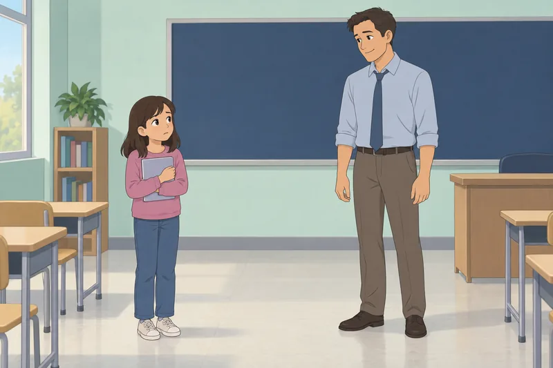 escala de ansiedad: una niña revisa su cuaderno.
