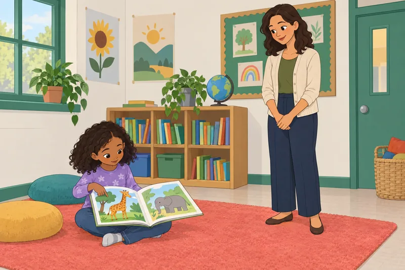 Child Development Quiz follows a child reading pictures.