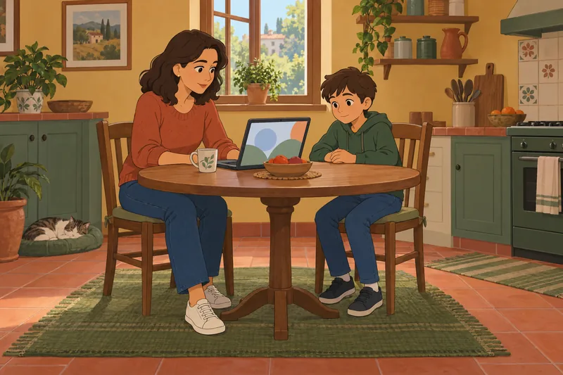 Children's Internet Addiction is discussed beside a laptop.