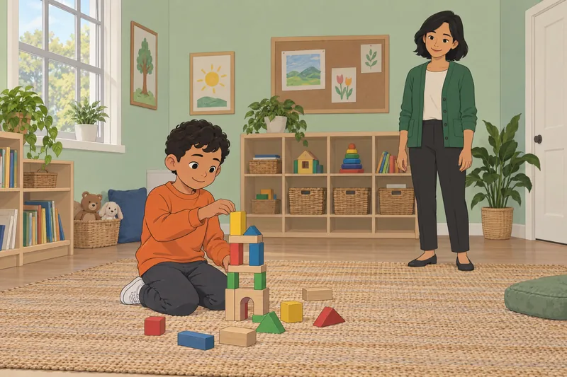 Child and Youth show calm support through blocks.