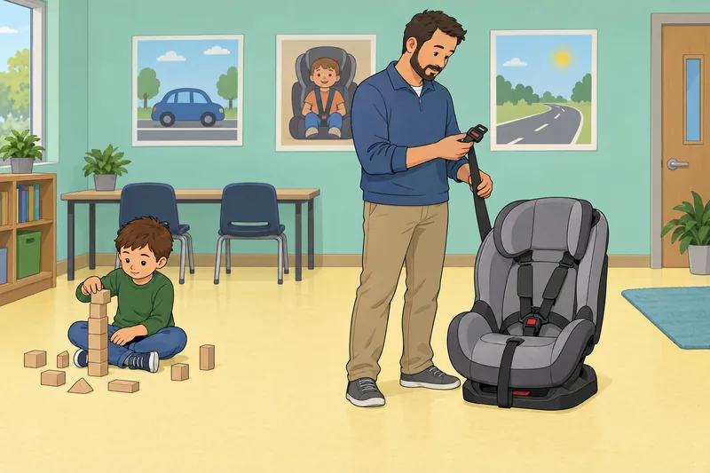 cuestionario sobre seguridad muestra un asiento infantil.