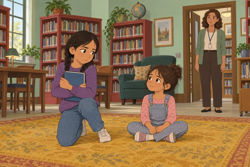 Sibling Rivalry Scale shows sisters with a book.