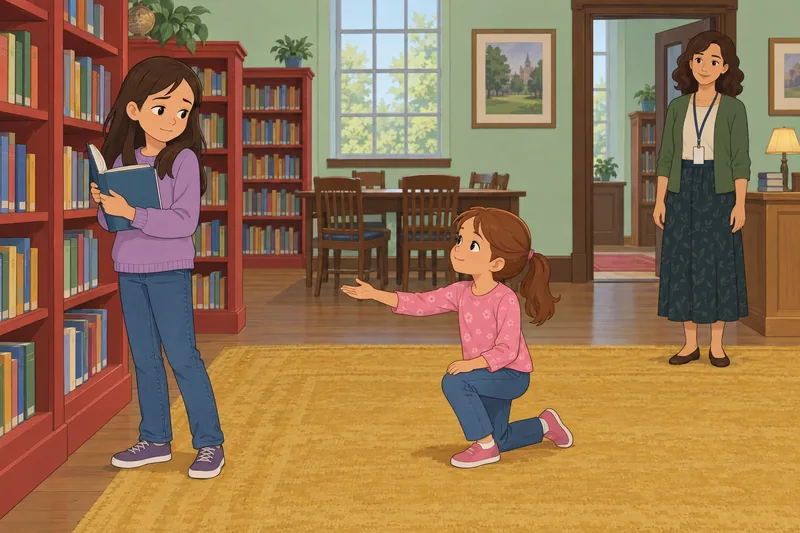 La escala de rivalidad muestra hermanas leyendo.