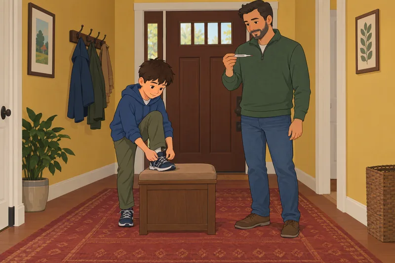 Children's Somatic Symptom moment with a family thermometer.