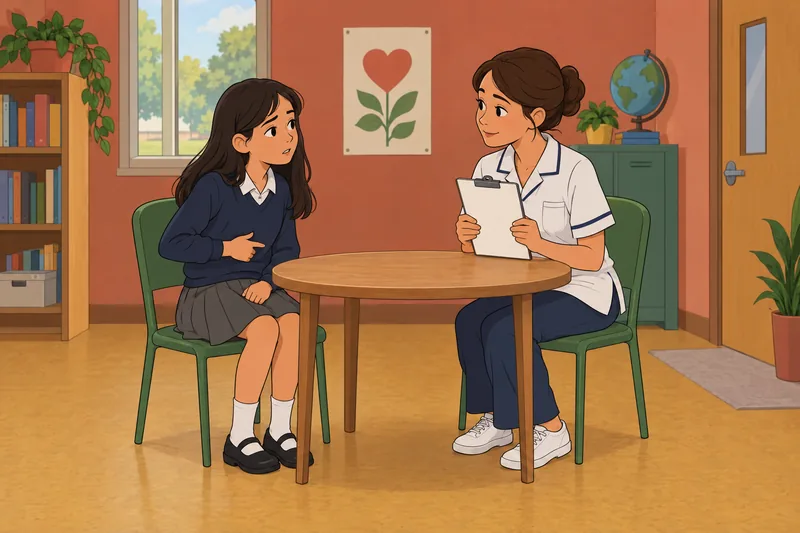 Escena del cuestionario infantil de síntomas.