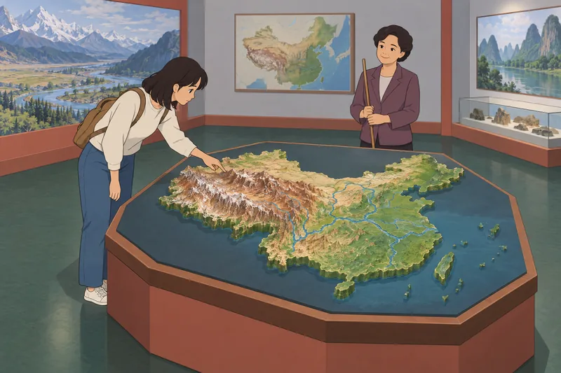 El cuestionario sobre China presenta relieves montañosos.