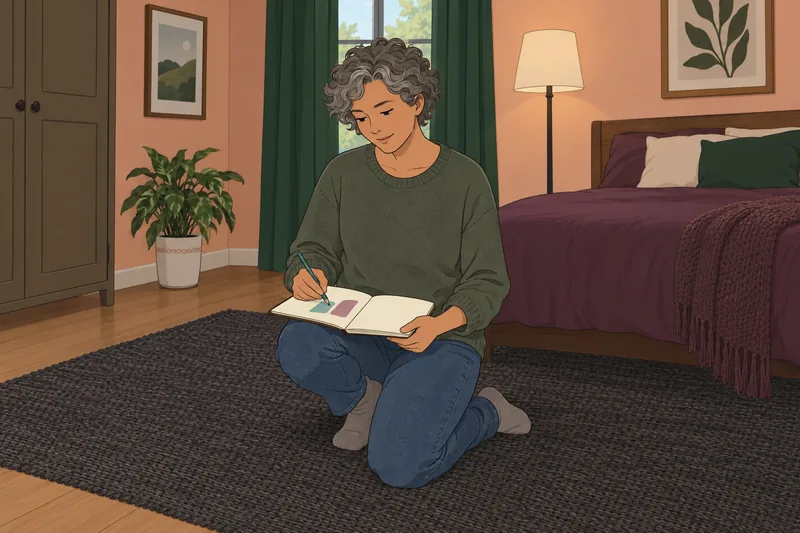 Chinese Baby Gender journaling in a painted bedroom.