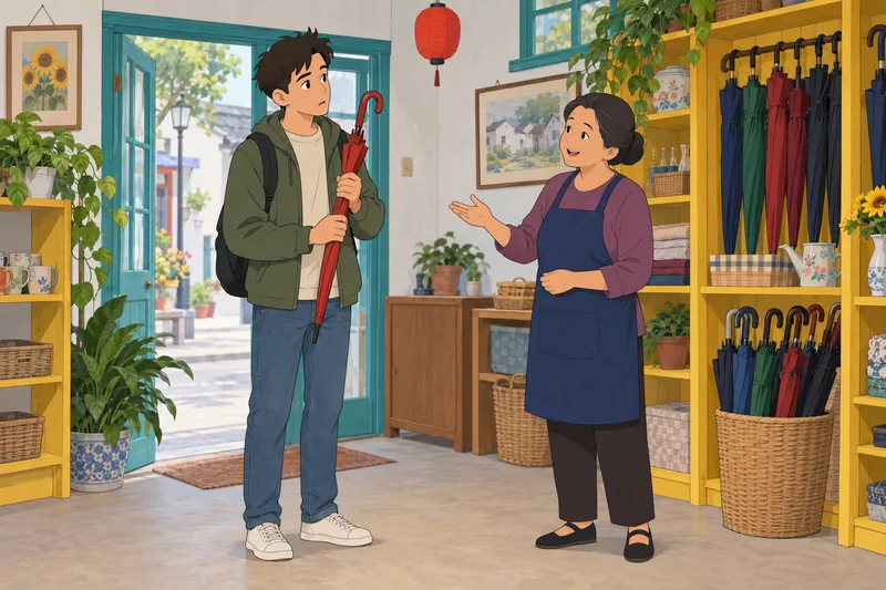 El cuestionario de chino practica vocabulario comprando.
