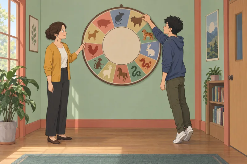 Chinese Zodiac Quiz shows a classroom lesson.