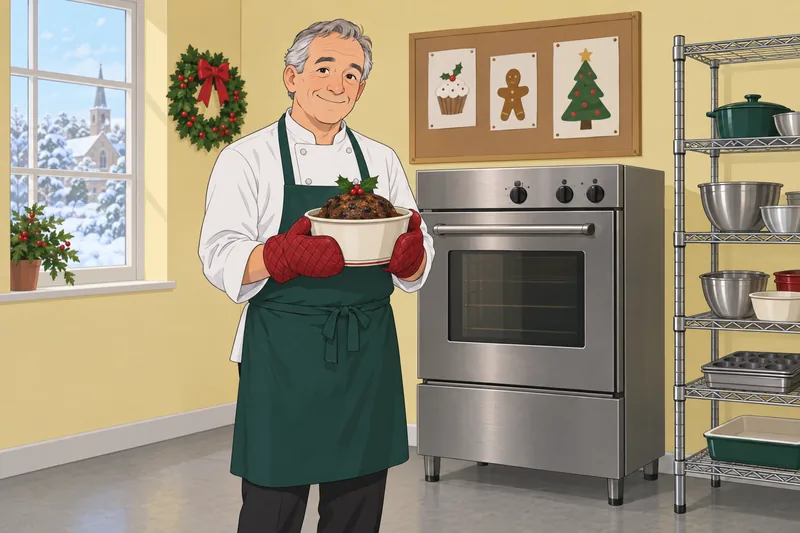 Quiz de comida muestra un cocinero retirando pudín.