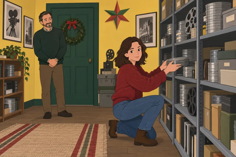 Christmas Movie Quotes appear in a film archive.