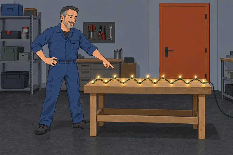 El cuestionario de ciencia muestra luces navideñas.