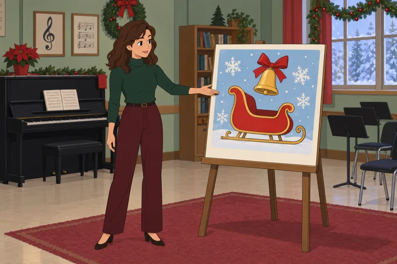 Christmas Song Picture shows a visual clue card.