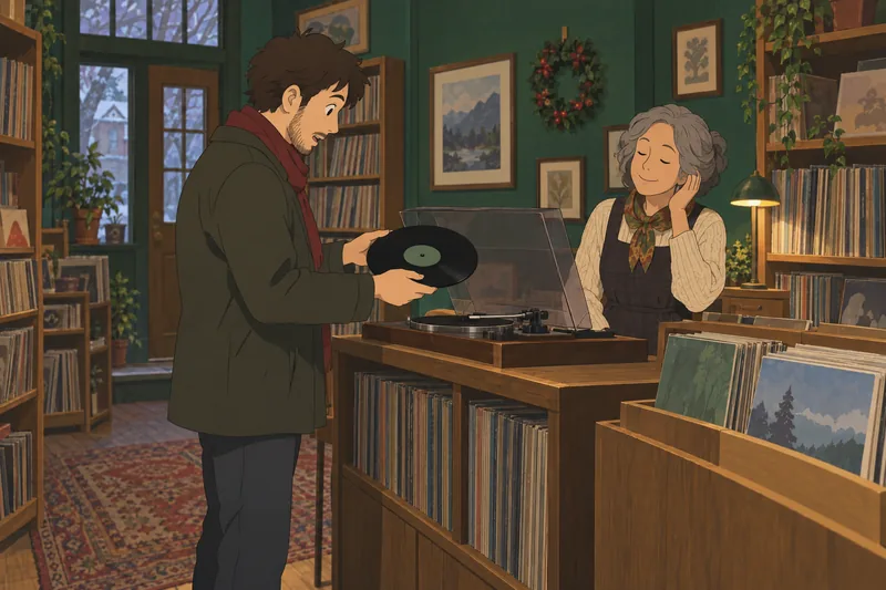 Quiz de canciones presenta una tienda musical.