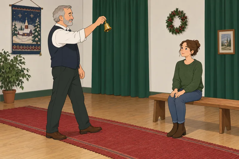 Christmas Traditions Around become audible beside a handbell.