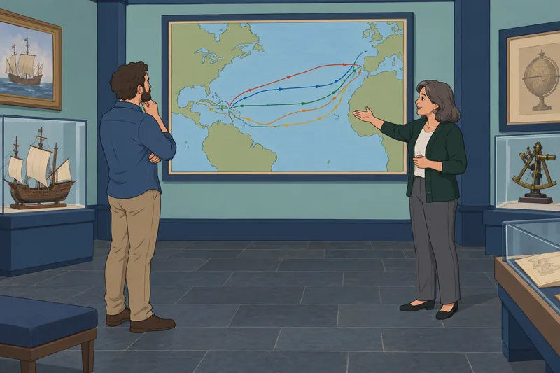 Christopher Columbus Quiz in a maritime gallery.