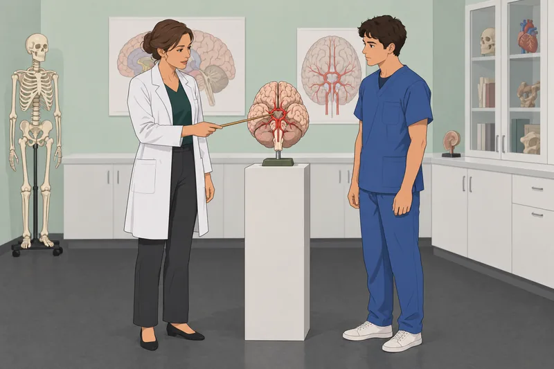 Circle of Willis lesson uses a brain model.