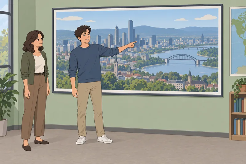 Quiz de perfiles muestra un mural urbano.
