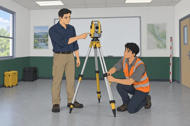 Civil Engineering Quiz in a surveying lab.