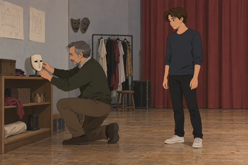 cuestionario de literatura durante un ensayo teatral.
