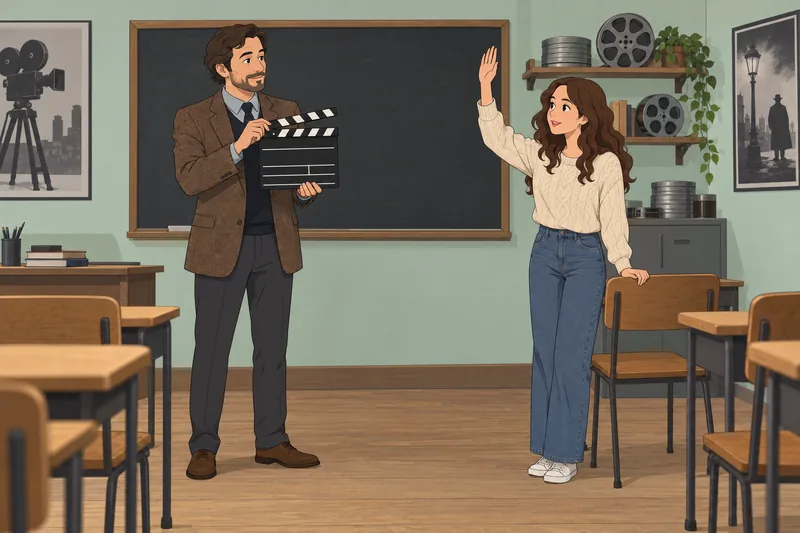 Classic Movie Quiz: an archivist lifts a clapperboard.