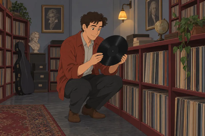 cuestionario sobre compositores junto a discos.