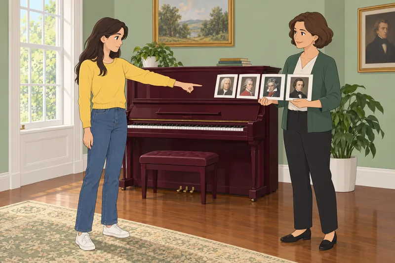 El cuestionario de música muestra una elección.