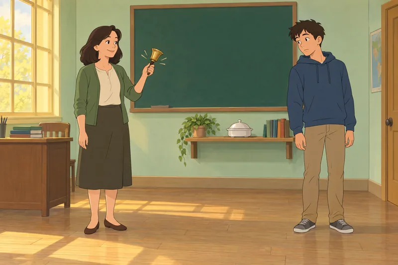Classical vs Operant conditioning scene with a bell.