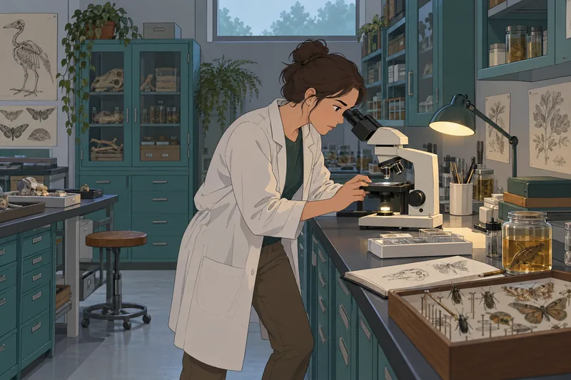 Classification Quiz shows a technician using a microscope.