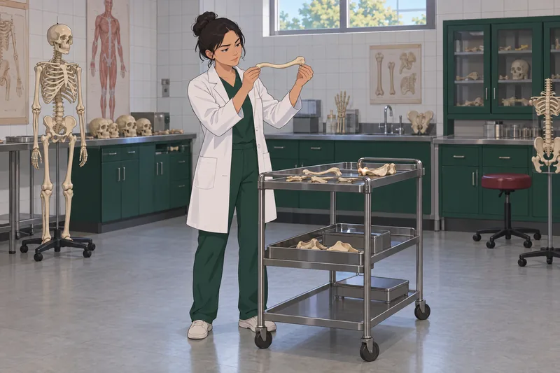 Clavicle Labeling Quiz shows a student examining bone.