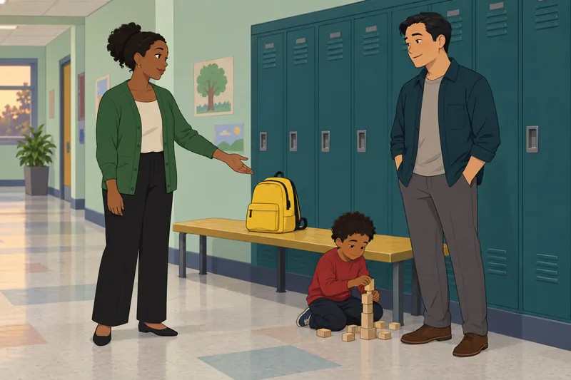 Co-Parenting Compatibility Quiz shows a calm handoff.